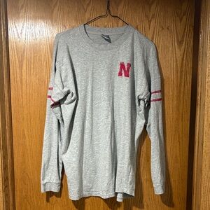 Stadium Athletics Gray Long Sleeve Tee with Red Accents